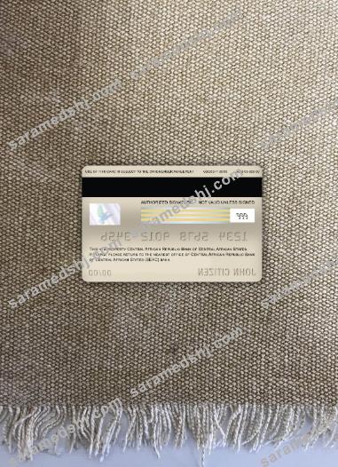 Central African republic bank of central african states (beac) bank visa debit card photolook back
